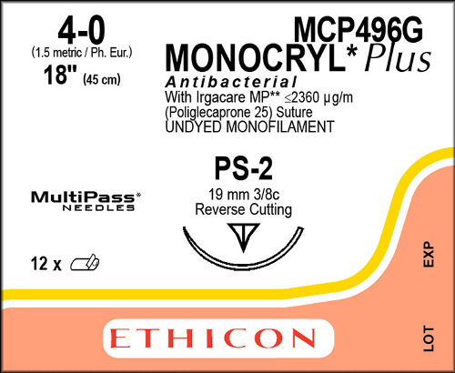 [ETHICON] 모노크릴(plus) 4/0 MCP496G