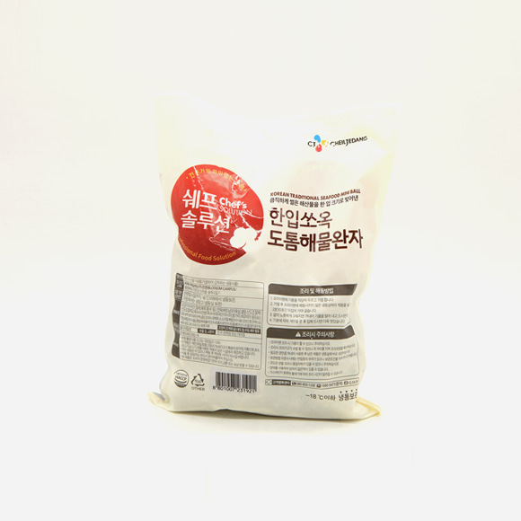 CJ 백설 냉동 쉐프솔루션 한입쏘옥 도톰해물완자 1kg