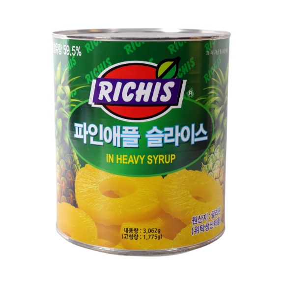 리치스 업소용 대용량 파인애플 슬라이스 3kg