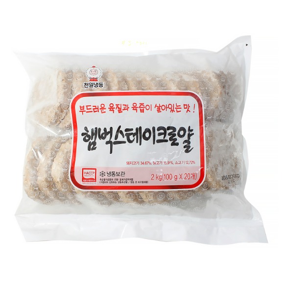 천일 냉동 함박스테이크 100g x 20입 2kg