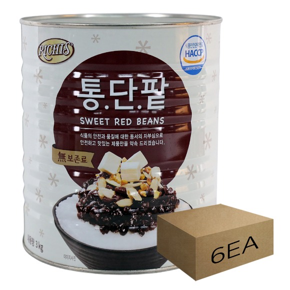 1박스) 리치스 빙수팥 3kg x 6개입