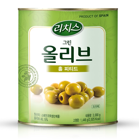 리치스 그린올리브 홀 피티드 씨제거 3kg