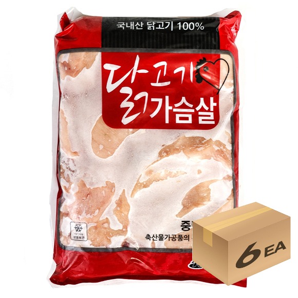 1박스) 가경 냉동 닭가슴살 2kg x 6개입