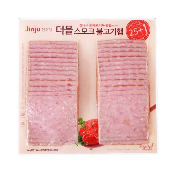 진주 냉동 더블스모크불고기햄 슬라이스 26입 500g