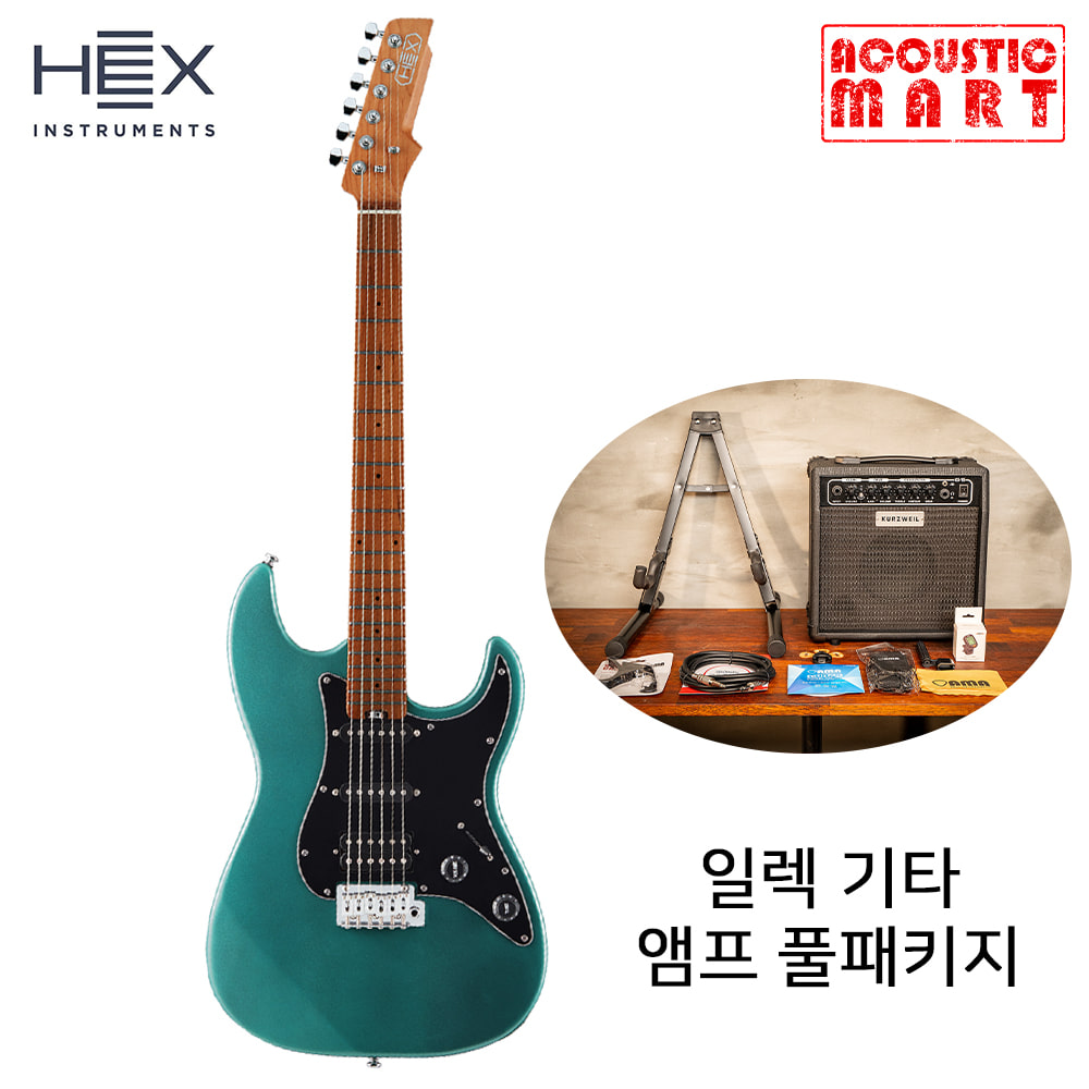 앰프패키지 헥스 일렉기타 HEX E300G BG 