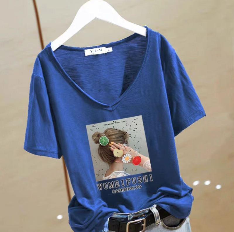 반팔 티셔츠 네이비블루 색상 이미지-S1L6