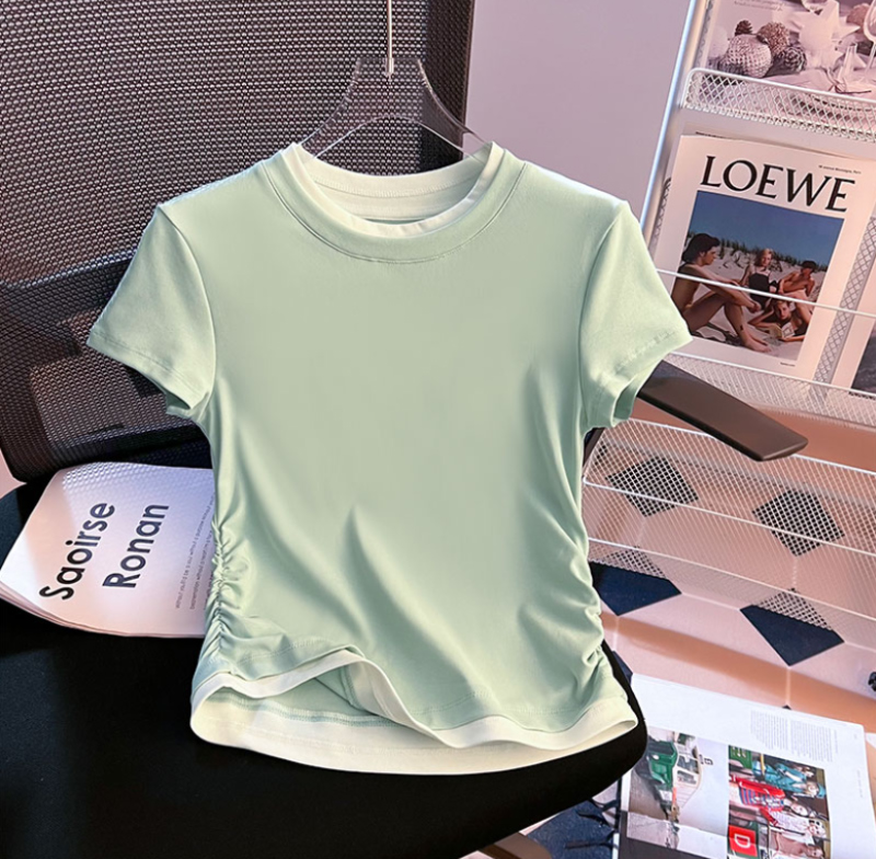 반팔 티셔츠 민트 색상 이미지-S1L16