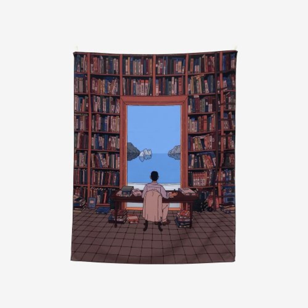 [패브릭포스터] A Library by the Tyrrhenian Sea