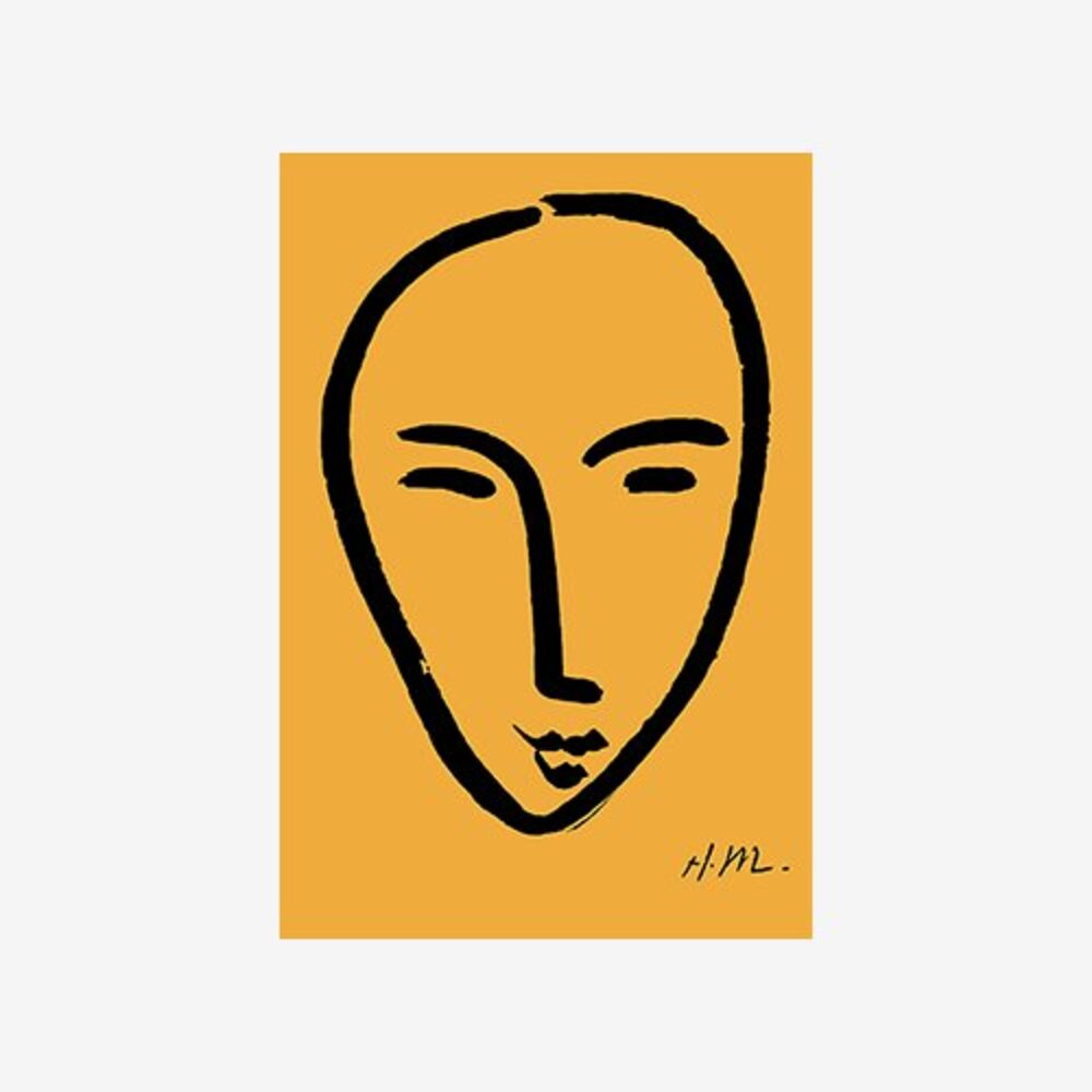 Visage sur fond jaune