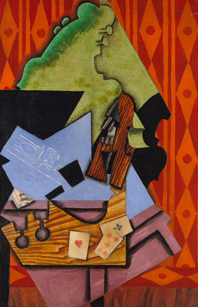 Violin and playing Cards on a Table 1913
