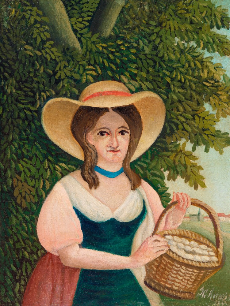 Woman with Basket of Eggs 1910