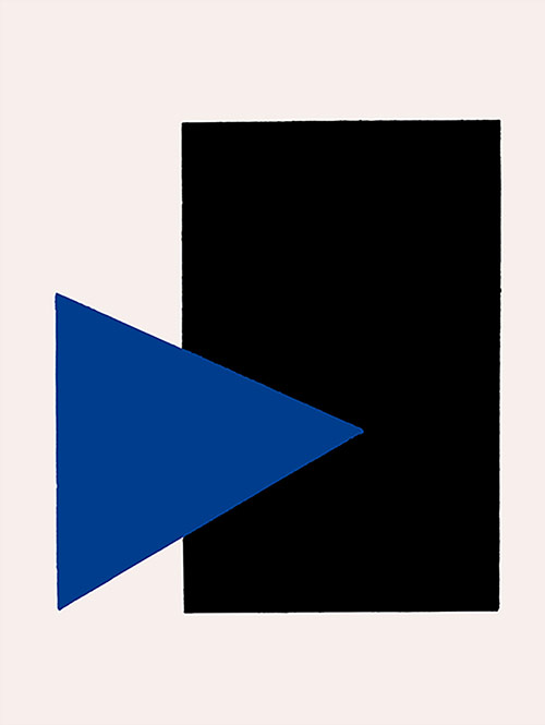 Suprematist Composition (with Blue Triangle and Black Rectangle) 1915