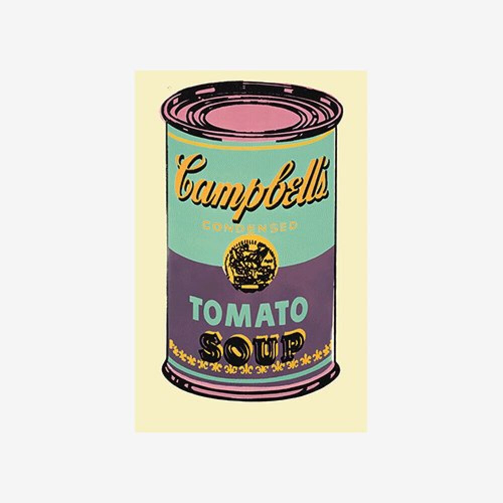 Colored Campbell&#039;s soup Can (green &amp; purple)