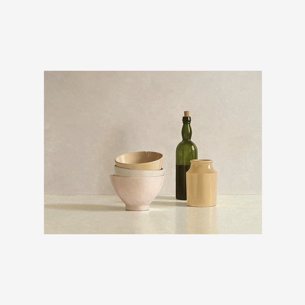 Stacked Bowls-Bottle and little Jar
