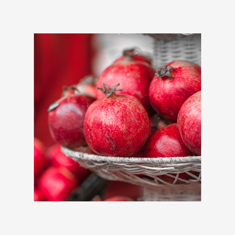 Pomegranates in basket