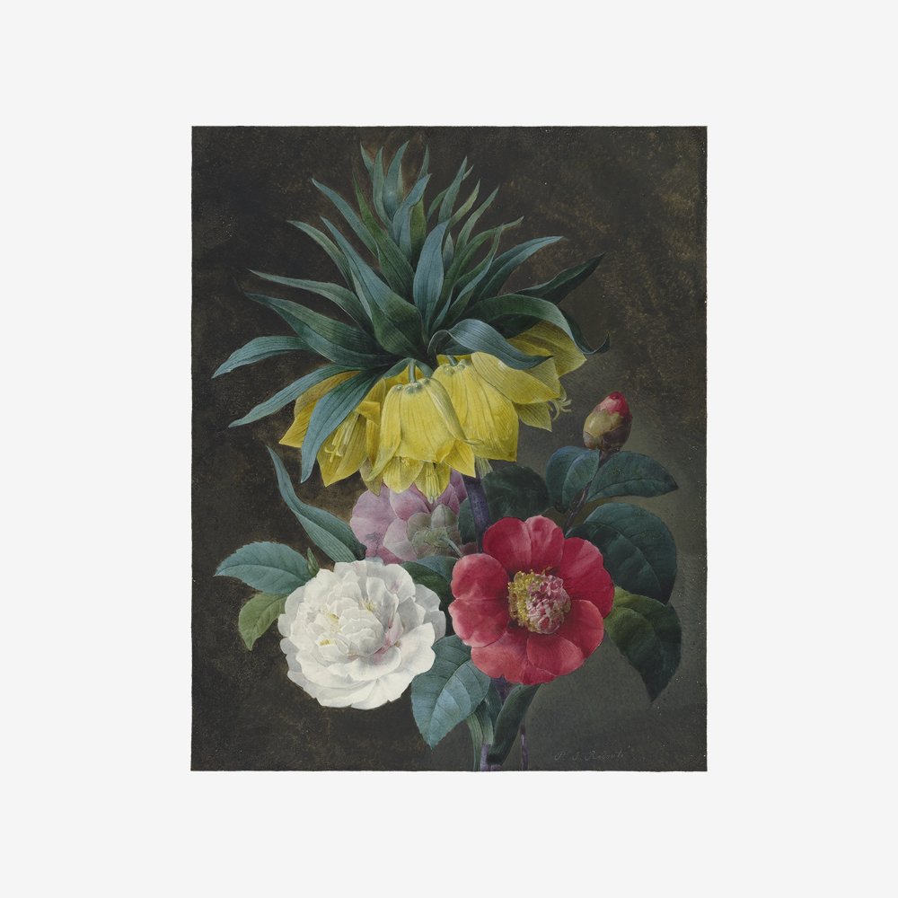 Four peonies and a crown imperial
