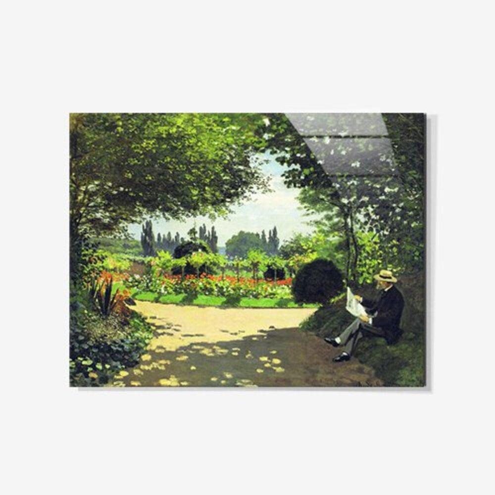 [액자포함] Adolphe Monet Reading in the Garden, 1866