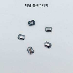 네일스톤 / 직사각 평스톤 / 에메랄드컷 / 메탈블랙스톤