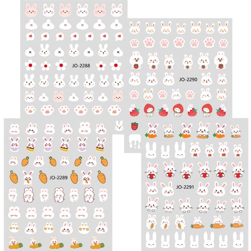 네일 아트 토끼 스티커 4종