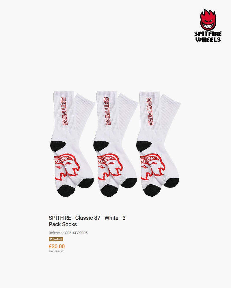 50% 29,000 ▼ 14,50050% Spitfire Classic &#039;87 3 Pack Crew Socks