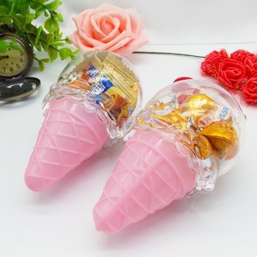 노리프렌즈 만들기재료 - PVC용기아이스크림콘 분홍 8개 1봉