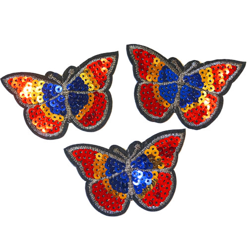 노리프렌즈 만들기재료 - 자수패치08[스팡클]나비 5개