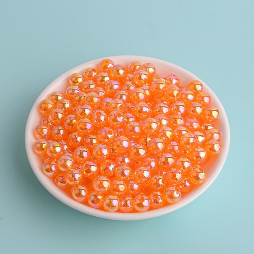 노리프렌즈 만들기재료 - 레인보우 오로라구슬 오렌지 6~12mm 약100g