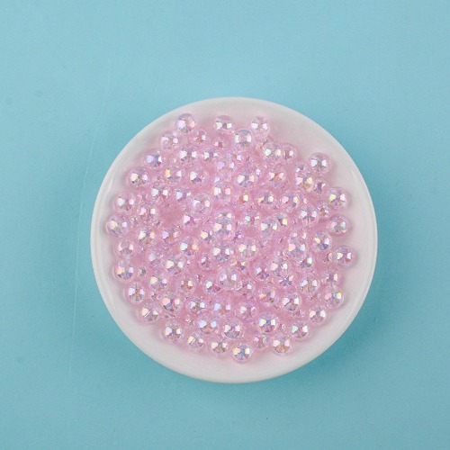 노리프렌즈 만들기재료 - 레인보우 오로라구슬 라이트 핑크 4~12mm BE3952 약100g