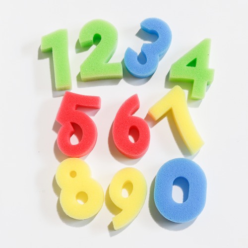 노리프렌즈 만들기재료 - 스펀지도장 숫자모양 10종세트 스탬프찍기