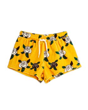 [MINIRODINI] Roses velour shorts/Yellow [80-86]