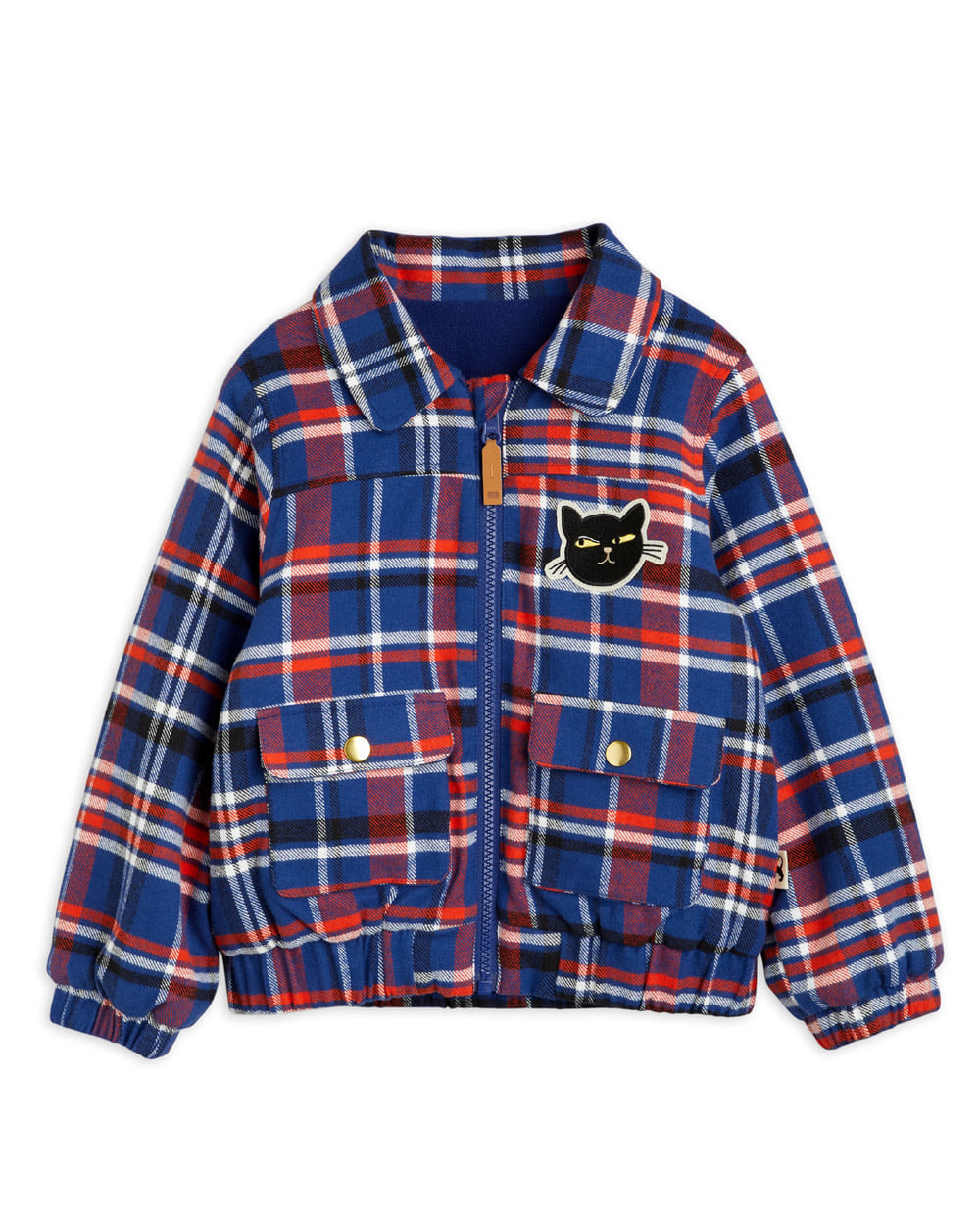 [MINIRODINI]Check flanell reversible jacket /Blue [92/98, 104/110, 116/122]