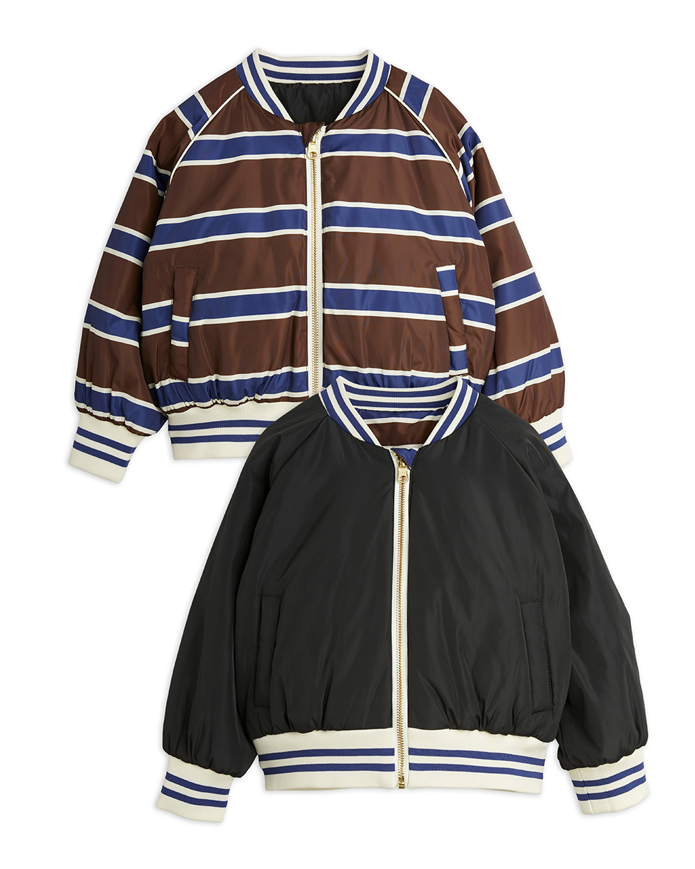 Stripe reversible baseball jacket