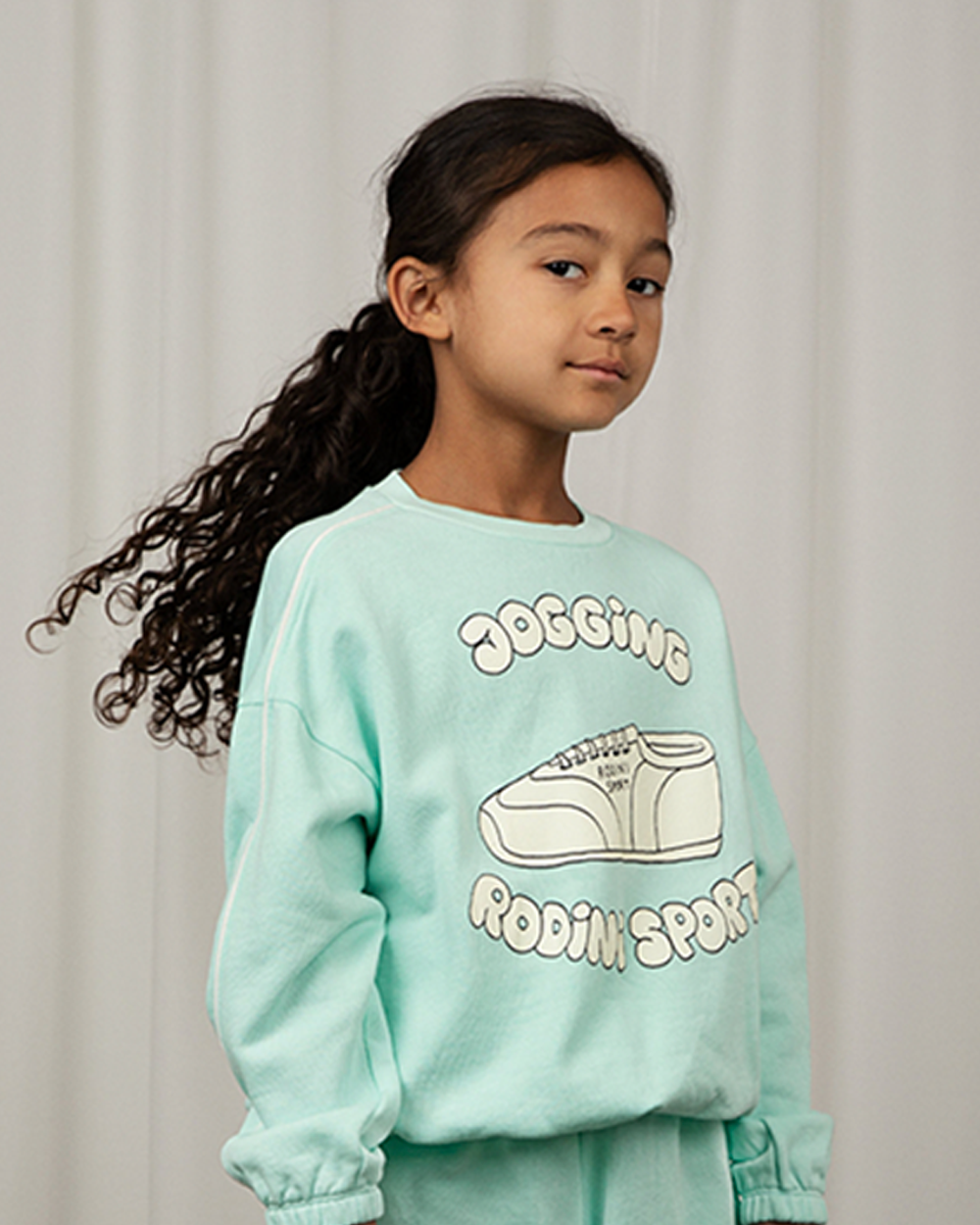 [MINIRODINI] Jogging sp sweatshirt (GREEN) [92/98, 104/110]