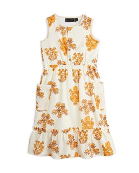 [MINIRODINI] Flowers woven flounce dress /Beige [80/86, 92/98]