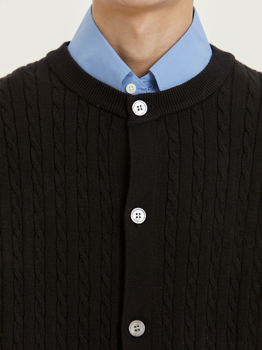 Olaun round cable cardigan (6color)