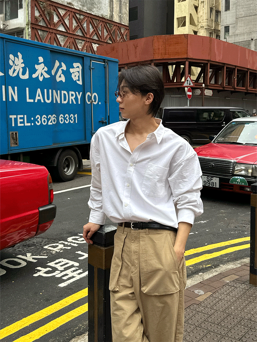 [Hongkong] 옥스포드 가먼트 워싱 긴팔 셔츠