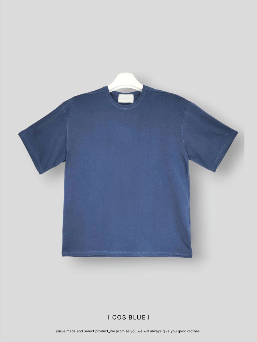 반팔 티셔츠 네이비블루 색상 이미지-S1L73