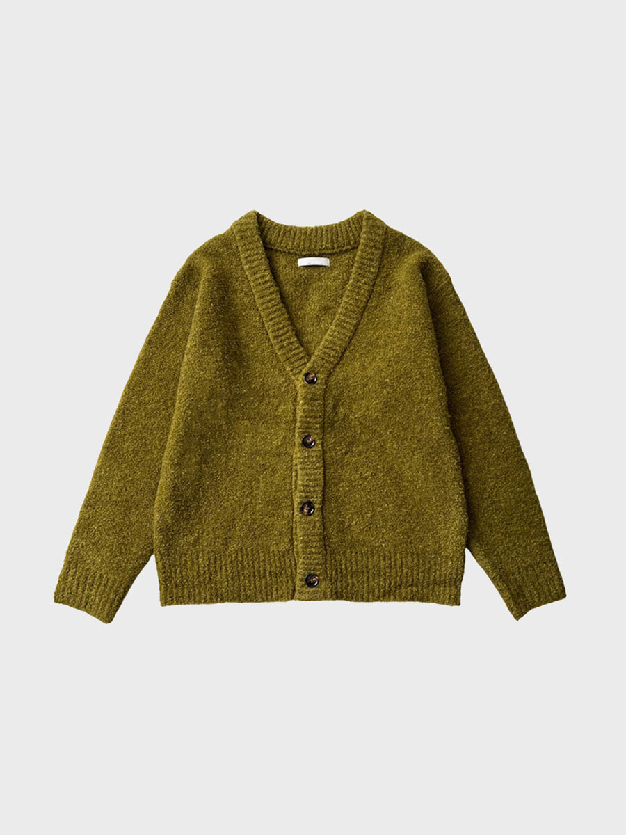 [Wool/ゆるいおすすめ] Haily v neck boucle knit cardigan (3color)