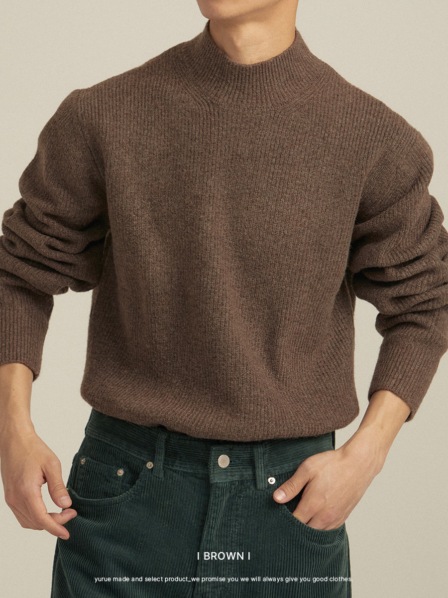 [Cashmere/Wool] Bello half neck knit (9color)