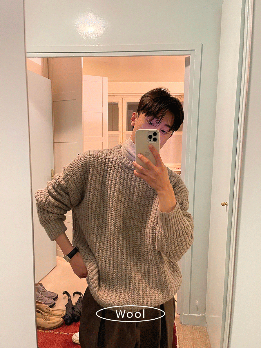 [Wool] Butter round knit