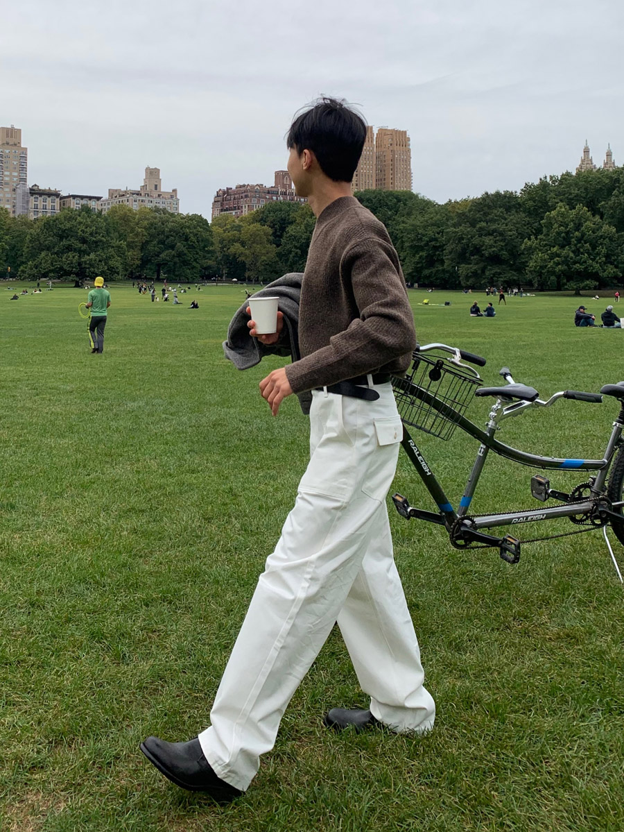 [ゆるいおすすめ] Kav curved fatigue cotton pants (2color)