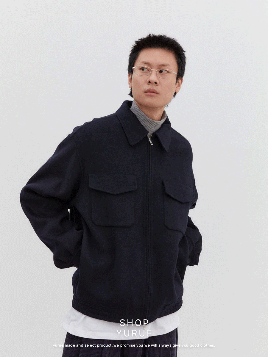 [Handmade/Wool] ウール カラー コート ジャケット