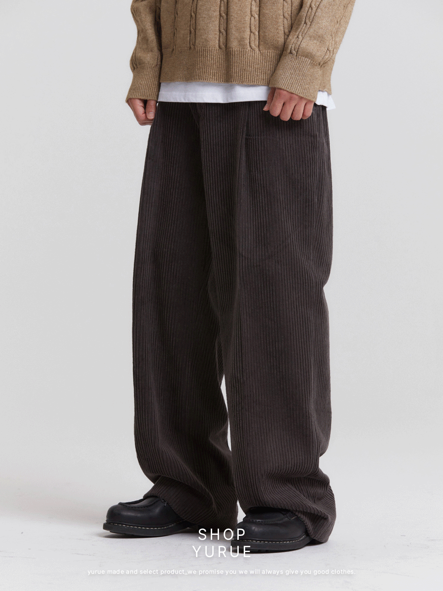 Routine one tuck corduroy pants (6color)