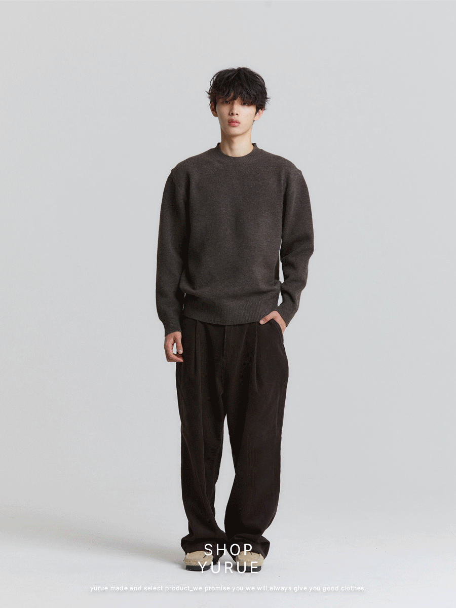 [Wool] ウールカラーラウンドセーター