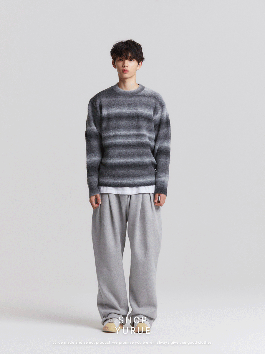 [Wool] ウールブレンドラウンドセーター