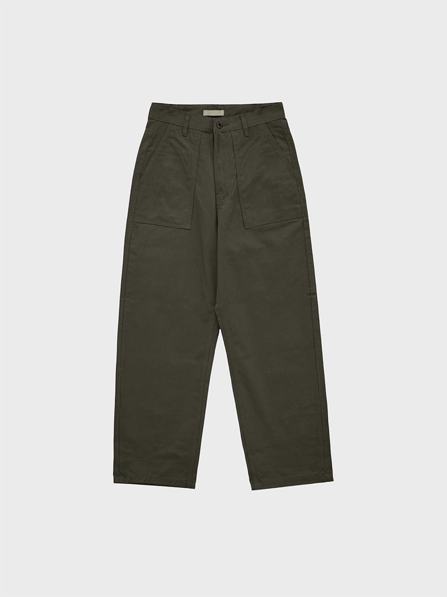 [ゆるいおすすめ] Kav curved fatigue cotton pants (2color)