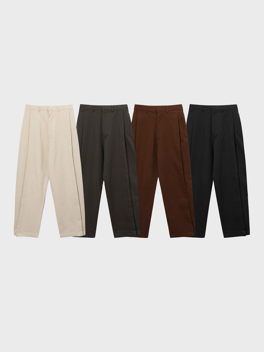 Raden one tuck curved pants (4color)