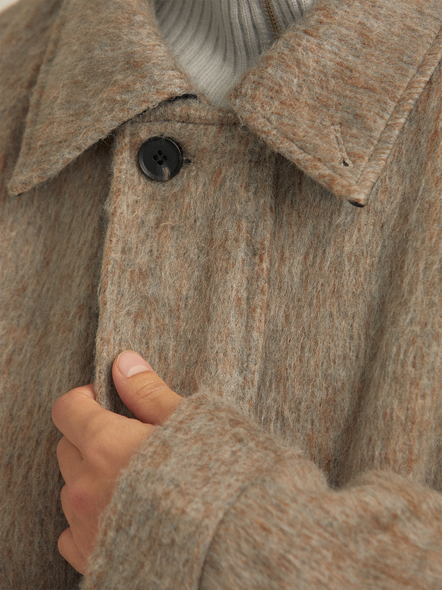 [WOOL] Mohair half coat (3color)