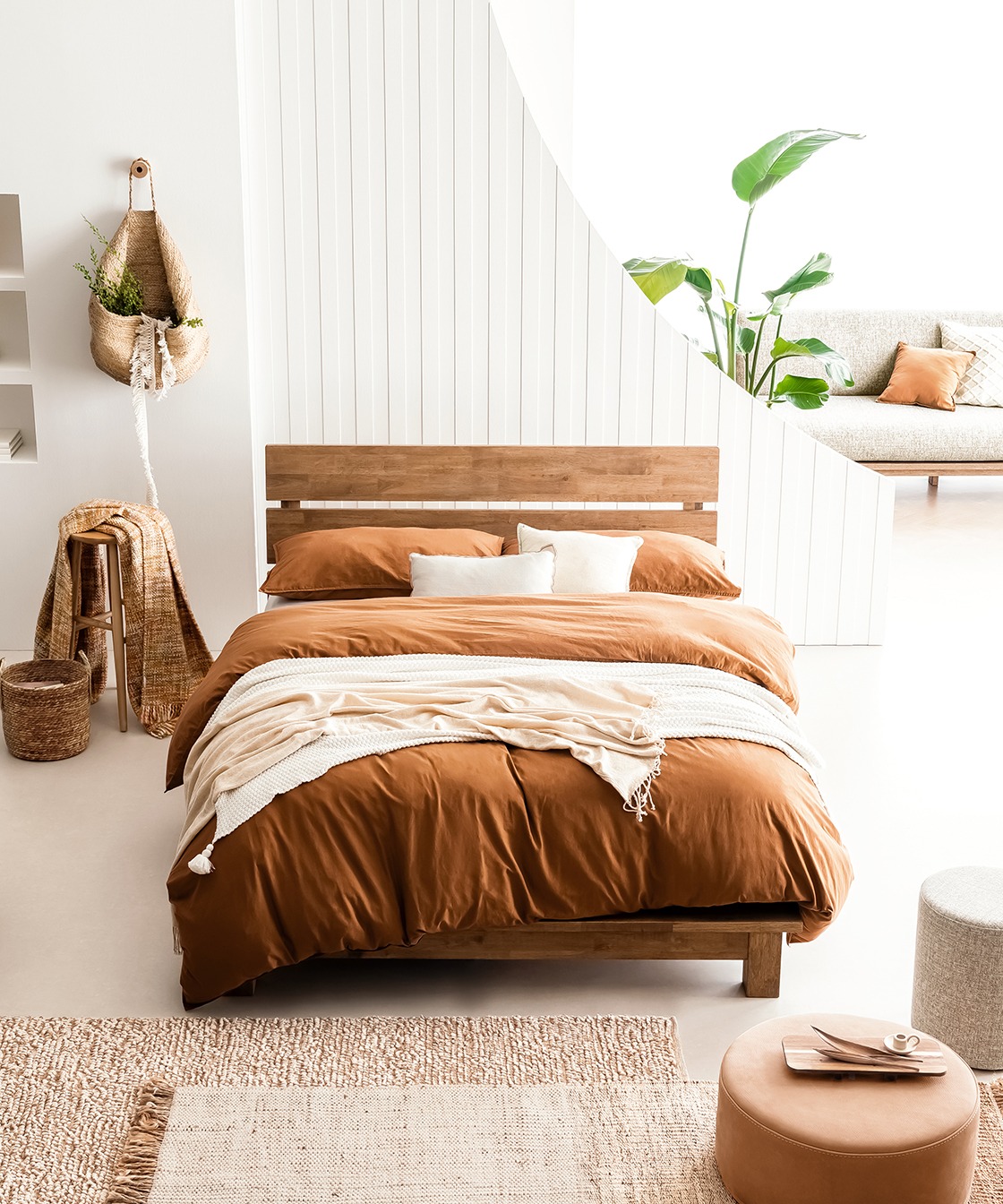 [ 아리 ] 고무나무 원목 침대