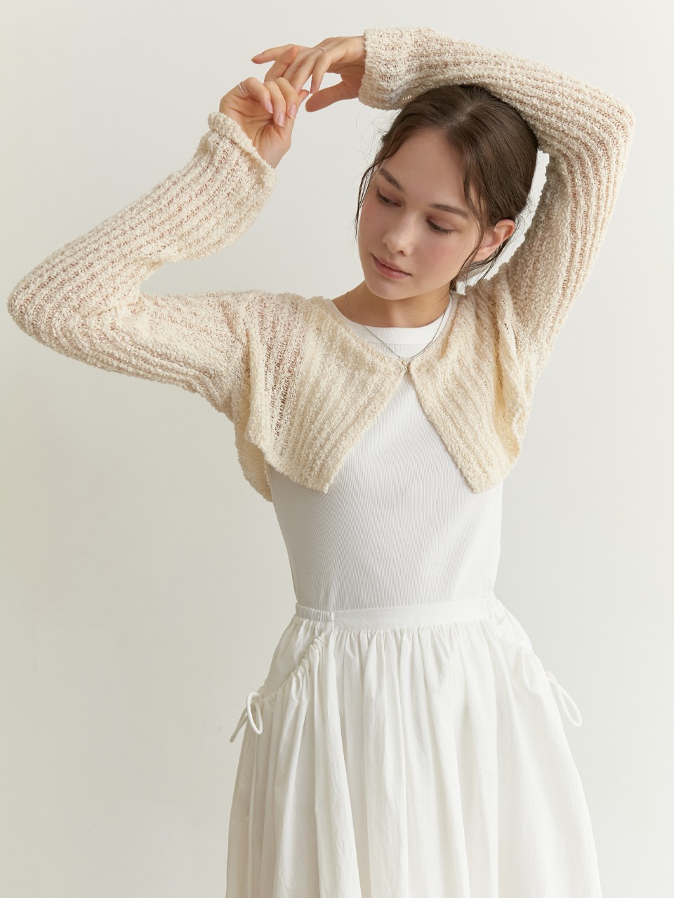 Creamy mini cardigan (cream)